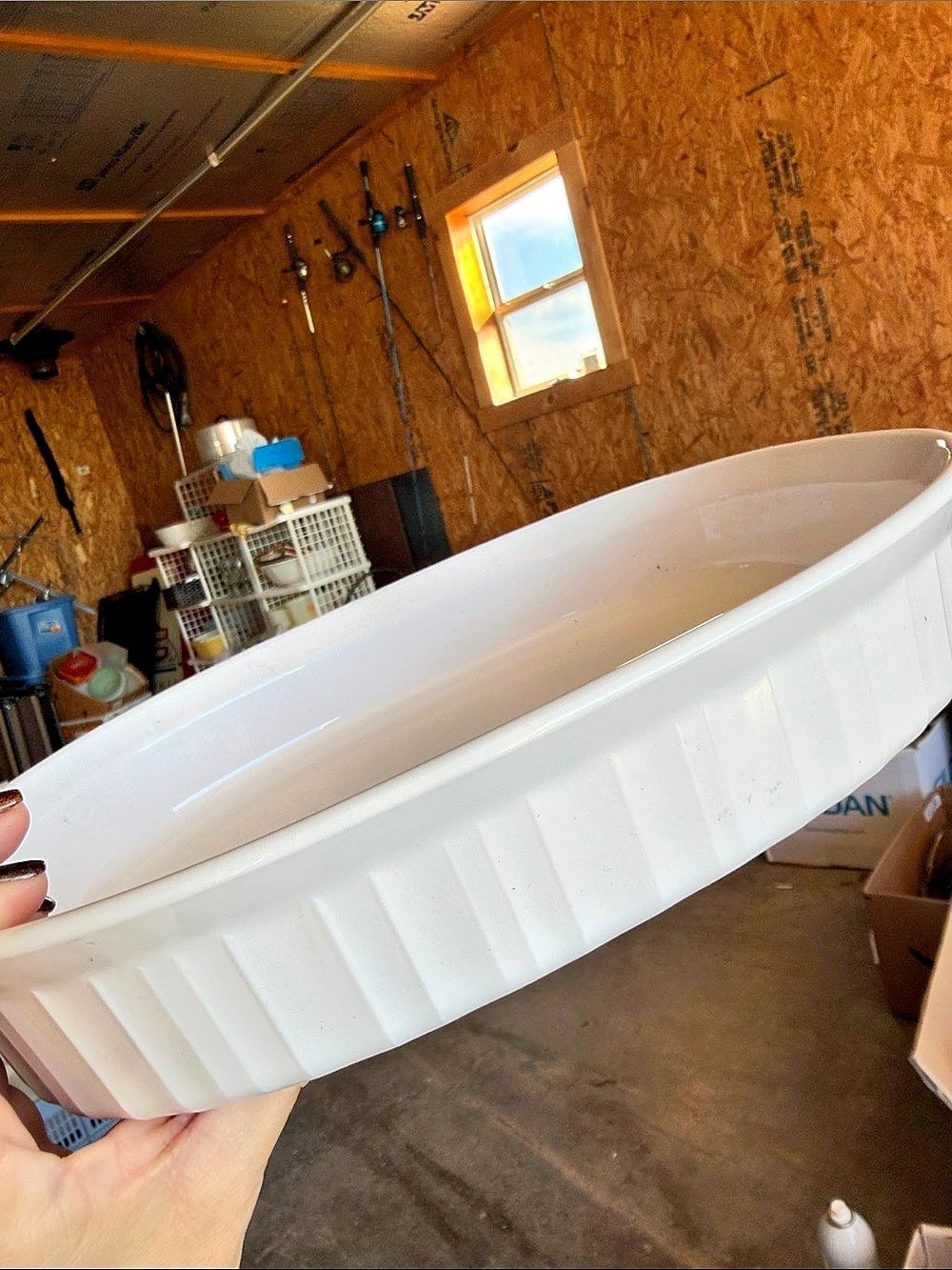 CorningWare French White F-6-B Oval Casserole / Baking Dish White Clawfoot Tub
